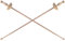 BestSaller 1123 Glocken Degen mit gedrechseltem Griff, Holz Buche 75 cm, geölt, Natur (2 Stück)