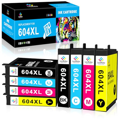 LeciRoba 604XL - Cartucce d'inchiostro per Epson Expression Home XP-2200 XP-2205 XP-3200 XP-3205 XP-3205 XP-4200 XP-4205 WF-2910DWF WF-2930DWF WF-2935DWF WF-2950DWF