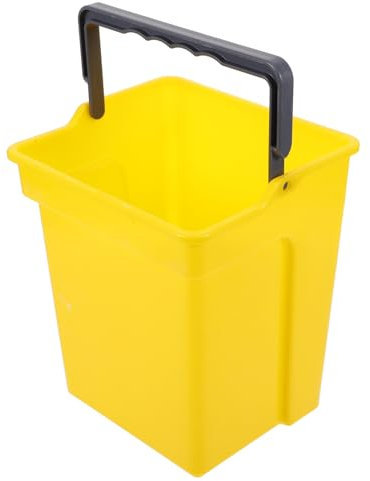 MUCKLILY Cubo Cuadrado De Plástico con Mango para Limpieza, Agua y Almacenamiento - Uso Doméstico O Comercial - Amarillo