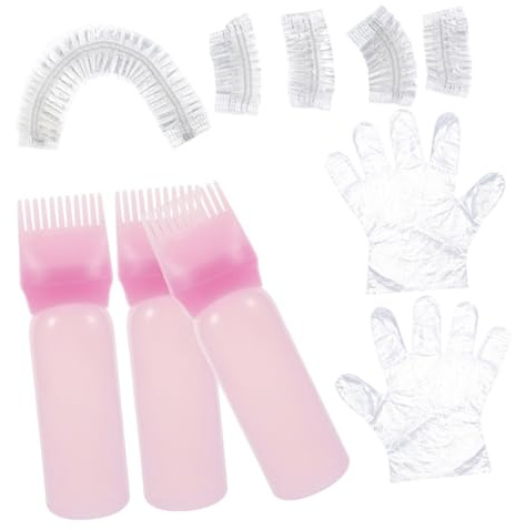 LALADEFIEE Kit Profesional para Teñir el Cabello Herramientas de Plástico para Salón y Hogar, Experiencia de Peluquería y Decoloración en Color Rosa