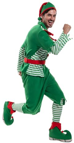 Julkostymer herr julkostymset | randig juldräkt för män, cosplay-kostym, ventilerande festkläder, för vuxna män