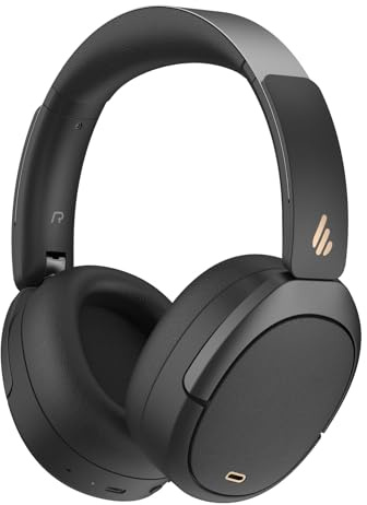 Edifier W80 Cuffie Over-Ear con Cancellazione Attiva del Rumore a -49 dB, LDAC Hi-Res Wired & Wireless, Chiamata Chiara con IA, Ricarica Rapida, Connessione Multipoint, Bluetooth V5.4 - Nero