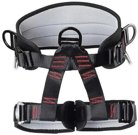 Klettergurt, verstellbare Dicke, breiter Halbkörper-Sicherheitsgurt, Polyester-Baumkletterausrüstung für Kletterrettungsarbeiten, Brandrettung, Höhlenerkundungsgurt für Männer, Bauwesen