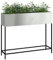 vidaXL galvanized steel rectangular planter 100x26x82cm indoor outdoor silver metal balcony patio