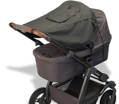 Sonnenschutz Kinderwagen UV-Schutz 50+ Universales Sonnensegel Kinderwagen mit Seitenschutz & Fenster – Flexibel verstellbar – Baby Zubehör