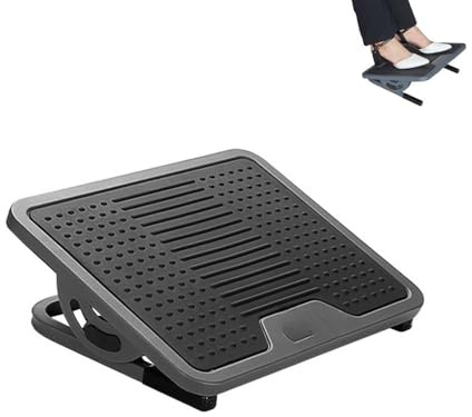 Reposapies De Oficina,Reposapiés Ergonómico Ajustable Con Función De Masaje Para Aliviar Dolor De Piernas y Rodillas,Adecuado Para Debajo Del Escritorio,20° Sin Bloqueo,Estructura De Metal