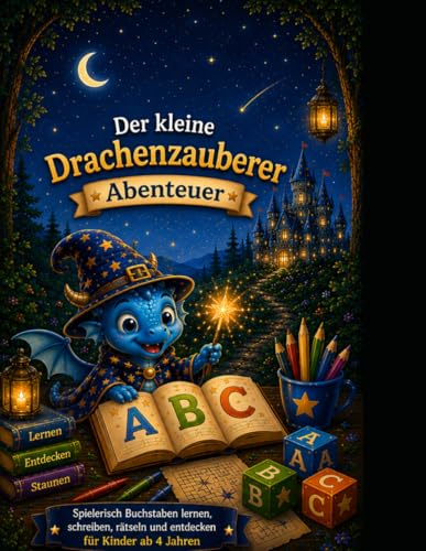 Der kleine Drachenzauberer – ABC Abenteuer: Spielerisch Buchstaben lernen, schreiben, rätseln und entdecken | Vorschul- und Lernbuch für Kinder ab 4 Jahren
