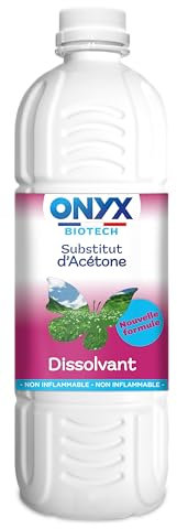 Onyx Biotech - Substitut d’Acétone pour Bricolage - Dissolvant, Dégraissant, Détachant Multi-Surface, Colle, Vernis, Peinture, Feutre, Autocollant - Fabrication Française - 1L