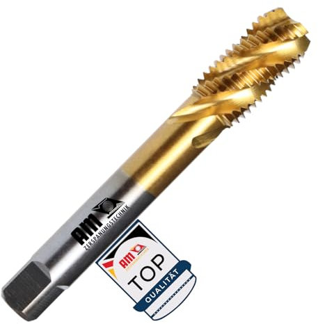 AM-Zerspanungstechnik Gewindeschneider M3-M30 | Hochwertiger Gewindebohrer | Universeller Sacklochgewindebohrer Handgewindebohrer & Maschinengewindebohrer in Einem - Sackloch HSS-TIN, M8 x 1,25