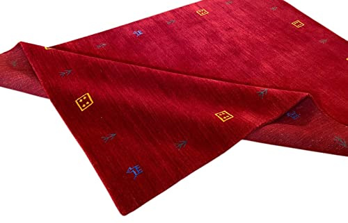 Gabbeh Tappeto rosso 100% lana orientale tessuto a mano Loom Ponte G543 T4