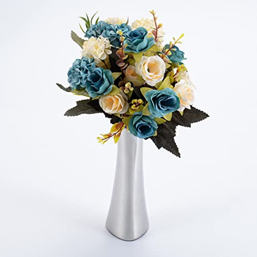 BestAlice Vaso Decorativo in Metallo Vasi in Argento per Arredamento, Vasi Decorativi in ​​Acciaio Inossidabile per Fiori, Centrotavola in Argento per Tavolo, Vaso da Scrivania in Stile