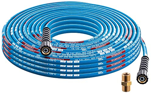 Högtrycksslang för rengöringsmedel - Kärcher förlängningsslang - 250bar DN6 Profi M22x1,5 Högtrycksslang för Kärcher HD HDS - Blå - 30 m slang