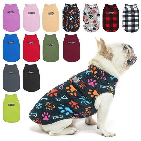 BEAUTYZOO Dog Fleece Vest Sweater Winter Jacket for Small and Medium Dogs with D-Ring Leash Cold Weather Coat Hoodie for XS S M Dogs Boy or Girls