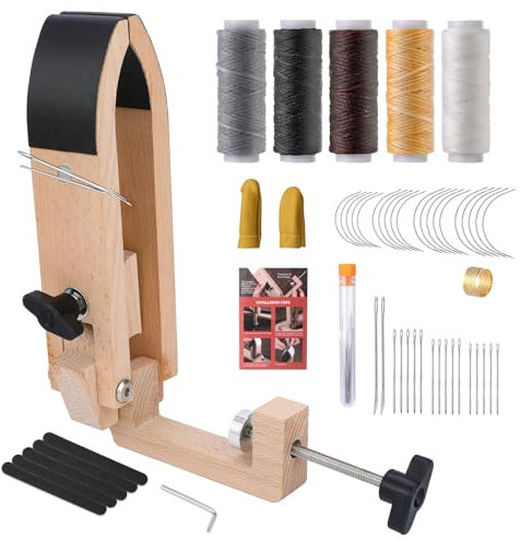 Ruasol Stitch Pony, Leder-Nähpony, Leder-Pony-Tisch, Desktop-Nähpony, Pferdeklemme, Leder-Nähpony für DIY Handnähen, Lederklemmen und Lederarbeitsklemme