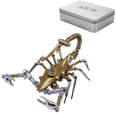 Fabroz 3D Metal Steampunk Insect Puzzle Modelo Juego de Construcción, 200 Piezas 3D Metal Escorpión Modelo Puzzle Set DIY Montaje Mecánico Juguete Decoración Regalo Creativo