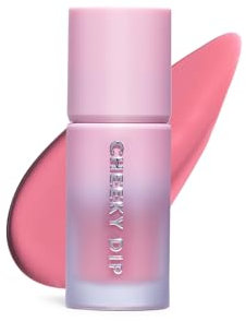 W7 Cheeky Dip Liquid Blusher - Pigmented Colour For Cheek Makeup - Satin Matte Finish - Think Twice (Pink)