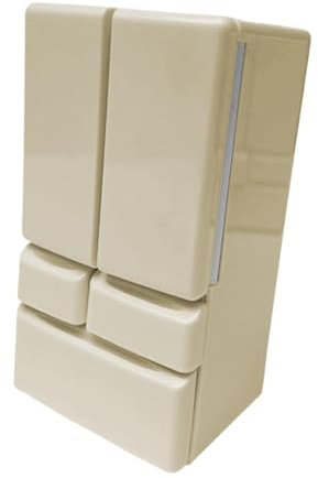 Fenteer Nevera en Miniatura para Casa de Muñecas con Puertas Dobles para Juegos de Simulación, Amarillo