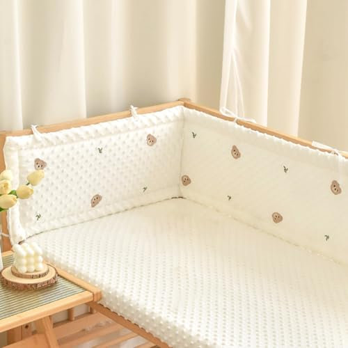 Aocase Babybett Umrandungen Bettumrandung Weich Atmungsaktiv Babybett Umrandung Waschbar Babybett Umrandungen Baby Bettumrandung Babybett Umrandung Polster Randschutz Babybett,No01,200cm
