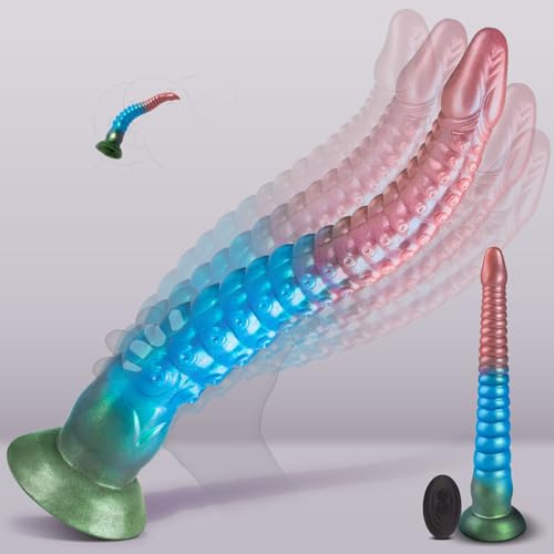 Anal Dildo Vibrator Tentacle Dildos, 12.2 Monster Huge Long Dildo Anal Toys with 10 Vibrations Remote Control, Fantasy Dildo Prostate Massager Adult Toys for Men Women Couples, G spot Clit Stimulator