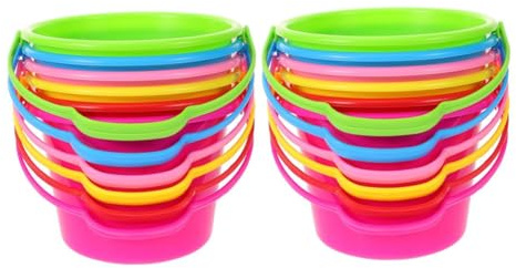 Gatuida Set 12 Secchielli Da Spiaggia Per Ragazzo Ragazza, Secchiello Per Sabbia Colorato e Sicuro, Giochi Da Spiaggia Per Sviluppo Motorio, Accessori Essenziali Per Vacanze Al Mare e Gioco All’aperto