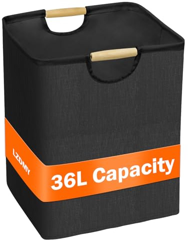 LZDMY Papierkorb Mülleimer Büro 36L, Kleine Abfalleimer Büromülleimer Eckig, Trash Bin Papiermülleimer Schwarz Papiereimer Ohne Deckel für Office, Arbeitszimmer, Kinderzimmer, Wohnzimmer