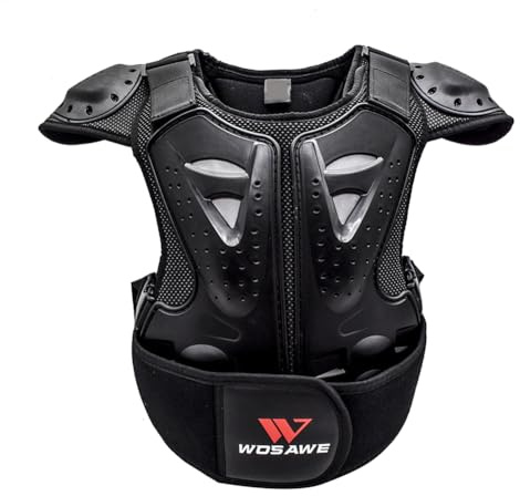 Chaleco de equitación para niños, protector de motocicleta transpirable, equipo de seguridad ajustable, acolchado ligero, absorbe los golpes para aventura deportiva, chaleco de protección transpirable