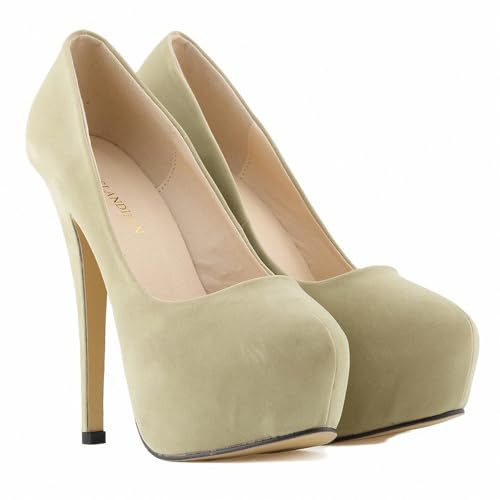 Zapatos de Tacón Alto Plataforma Mujer-Stilettos Bombas con Textura Brillante y Aterciopelada-Punta Redonda Slip-on Hebilla-Elegantes Sexy para Jean Vestidos Fiestas Citas Bodas San Valentín
