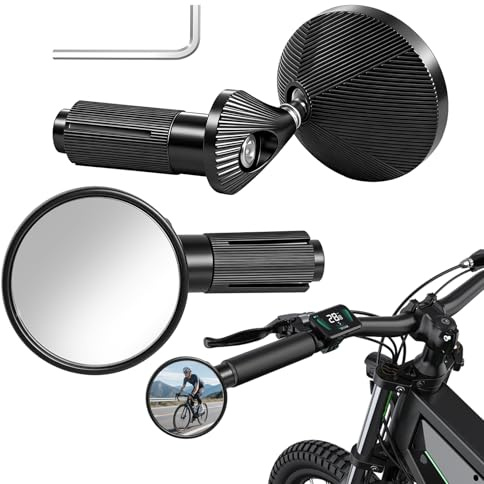 2 stycken backspeglar cykel av aluminiumlegering cykel backspegel 360° vridbar cykelbackspegel konvex lins, lämplig för styre med en diameter på 22–25 mm