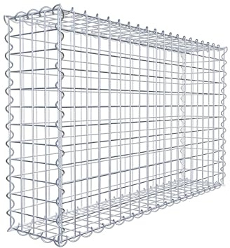 GABIONA | Gabion 100 x 60 x 20 cm | Gabionkorg med maskstorlek 5 x 5 cm | robust stenkorg vägg med spirallås