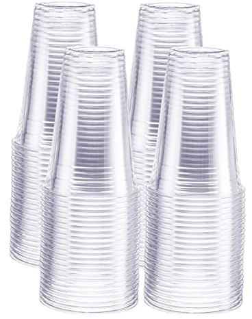 GUSTO [20 oz. - 100 Pack] Crystal PET Clear Plastic Cups for Party - Ideal for Cold Beverages, Smoothies, and Parties -(Formerly Comfy Package)