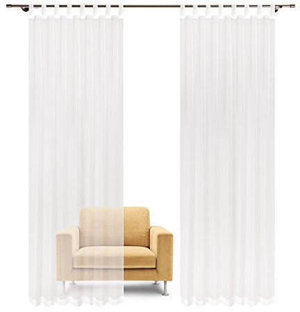 Schlaufenschal Maas weiß B/H: 140/225 transparenter Vorhang mit Schlaufen