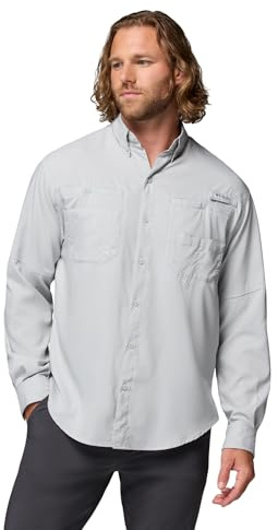 Columbia Tamiami II Camisa de Manga Larga, Top Tejido, Secado Rápido, Diseño Transpirable, Mangas Convertibles, Portaequipos - Hombre