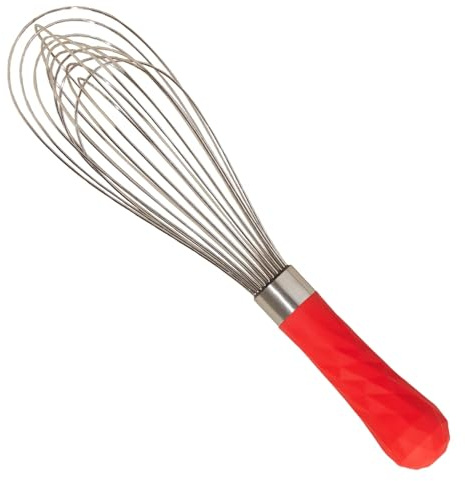 GIR: Get It Right Stainless Steel Whisk, 12 Wire Balloon Whisk for Mixing, Stirring, Beating & Blending – Durable Whisker Tool, 11IN - Red