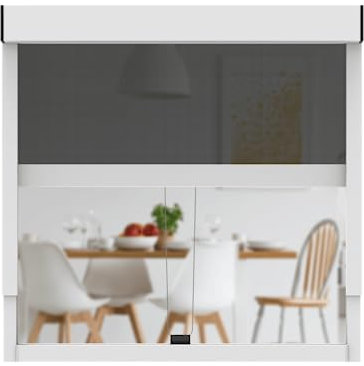 CLIP'N'SHADE Weiß - Aussenrollo gegen Hitze, Jalousie, Sichtschutz und Abdunkelung für Fenster, Hitzeschutz Rollo ohne Bohren (Breite: 80 cm, Höhe: 60-90 cm, Transparent)