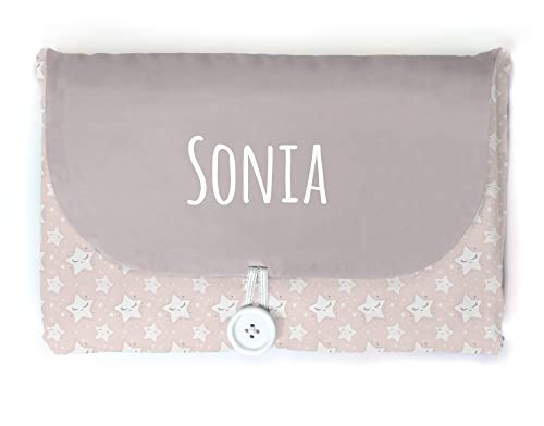 cambiador para bebe personalizado con su nombre.Varios modelos.Regalo recien nacido. (estrellas)
