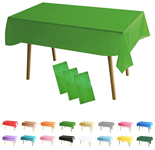 3 Stück Tischdecke Rechteckig Dunkelgrün Weihnachten Party Tischdecke,137 * 274cm Tischdecke Papierrolle Einweg Tischdecke aus Kunststoff,wasserdichte Ölbeständig Tischdecken für Picknick,Geburtstags