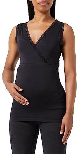 MAMA.LICIOUS Damen MLCROSSY Long LACE TOP 2F A. Umstandstop, Black, M-L