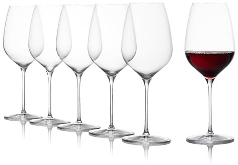 Stölzle Lausitz Rotweingläser Fino 6er-Set 545 ml – Hochwertige Weingläser ideal für Rotwein – Eleganter Rotweinkelch aus Kristallglas für maximale Aromaentfaltung – Spülmaschinengeeignet & stoßfest