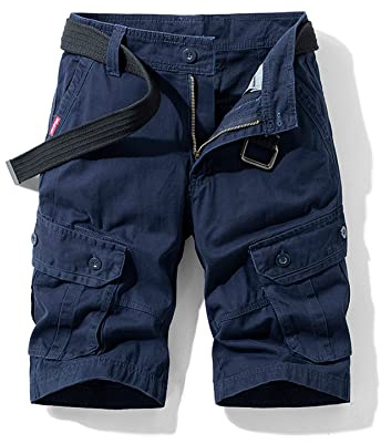 Btmpmcs Pantalones Cortos Cargo para Hombre Pantalón Corto de Trabajo Multibolsillos Verano Algodón Bermuda Casual al Aire Libre Combate Shorts Vintage Deportes Escalada Shorts Sin Cinturón