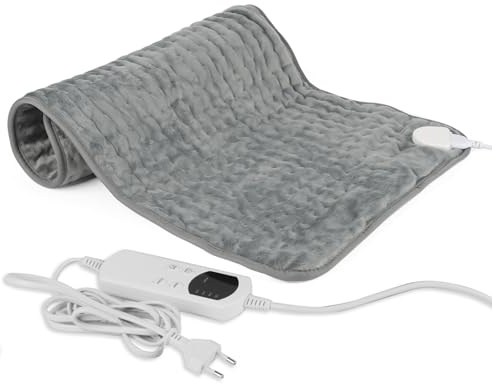 Cuscino Termoforo 76 * 40cm, Termoforo Elettrico per Alleviare i Dolori alla Schiena, alla Spalla e Alle Ginocchia, Cuscinetto Riscaldante Elettrico con Riscaldamento a 6 Velocità e Timer a 4 Velocità