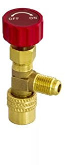 Ventilöffner für Kältemittel Flasche R32 1/2'' ACME Linksgewinde auf 1/4'' SAE Rechtsgewinde