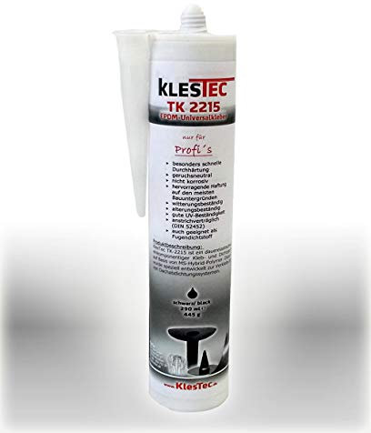 KlesTec TK-2215 EPDM-Universalkleber Spezialkleber Dachfolie Folie Abdichtung (1 Kartusche 290 ml)