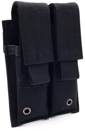 HOUSON Taktische Magazintasche, MOLLE Mag Pouch Magazinbeutel Jagd Magazin Tasche Doppel Molle Beutel für 1911 G1ock 9mm Magazin Schwarz