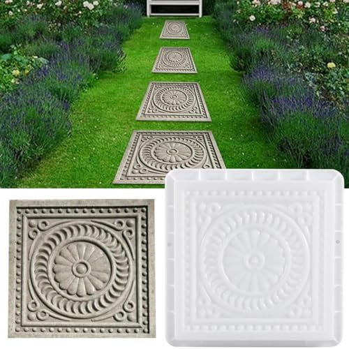 Stampo in calcestruzzo per marciapiede, Forma per marciapiedi, in plastica, per pavimentazione, marciapiedi, per Cemento, marciapiedi, 32 x 32 x 6 cm