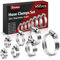 Bolatus Set di fascette stringitubo 6-51 mm, 22 fascette stringitubo in acciaio inox 304 regolabili, 7 misure, fascette stringitubo assortimento per tubo piscina, tubo da giardino