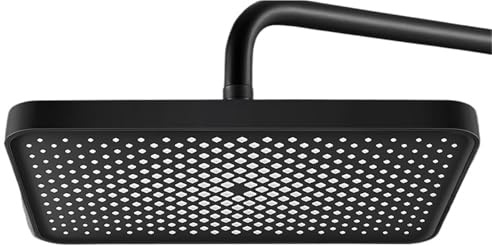 PEVAVFZMMY Juego de Cabezal de Ducha de Techo de 32 cm for Panel Grande y Gran caudal, supercarga, 3 Modos de Alta presión, ABS, Efecto Lluvia, for baño. Cabezal de Ducha(Top Black Shower)