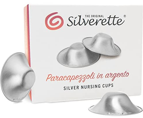 Silverette Silberhütchen aus massivem Sterlingsilber - Still-Hütchen - Schutz für wunde & entzündete Brustwarzen - Brustwarzen -Schutz für stillende Mütter - Regular