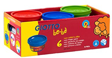 Giotto be-bè 468100 - Pintura de Dedos, 6 Botes de 100 ml
