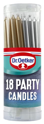 Dr Oetker Party Candles, 18 units, 30g, Assorted Color (Packing May Vary)