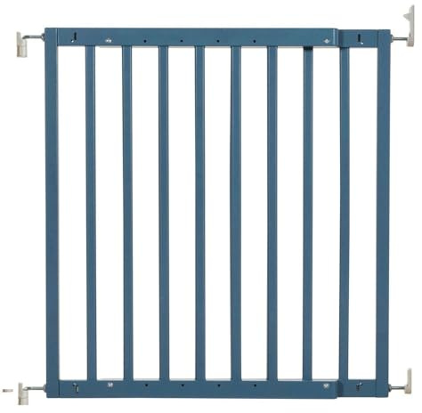 Safetots Top of The Stairs Screw Fitted Stair Gate, Azure Blue Wooden, 63.5cm - 105.5cm, Wood Baby Gate, Screw Fit Safety Barrier, Stylish and Practical Safety Gate